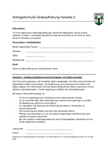 Antragsformular Grabaufhebung Variante 2